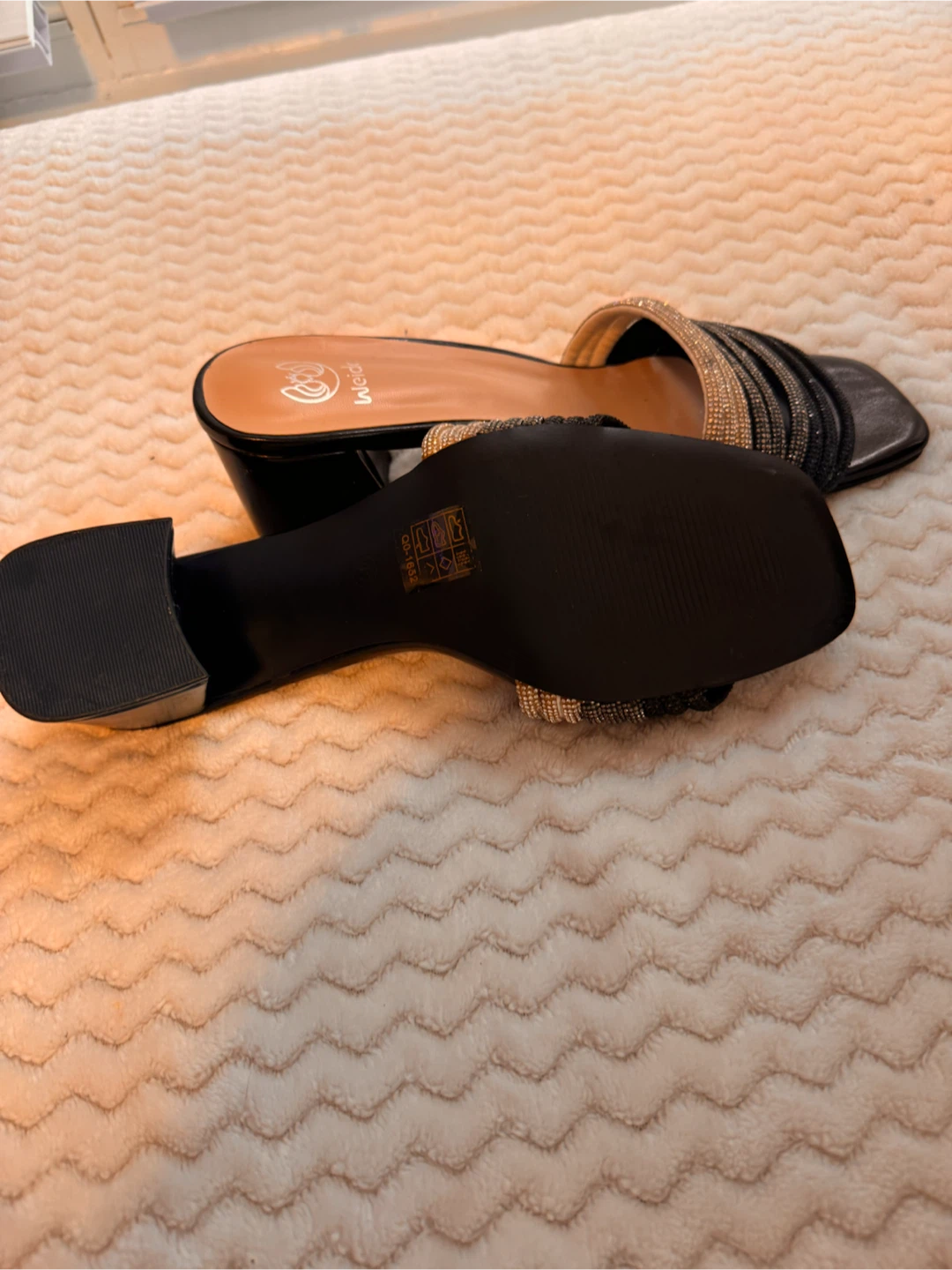 Weide Rhinestone Block Heel Mules - photo 3