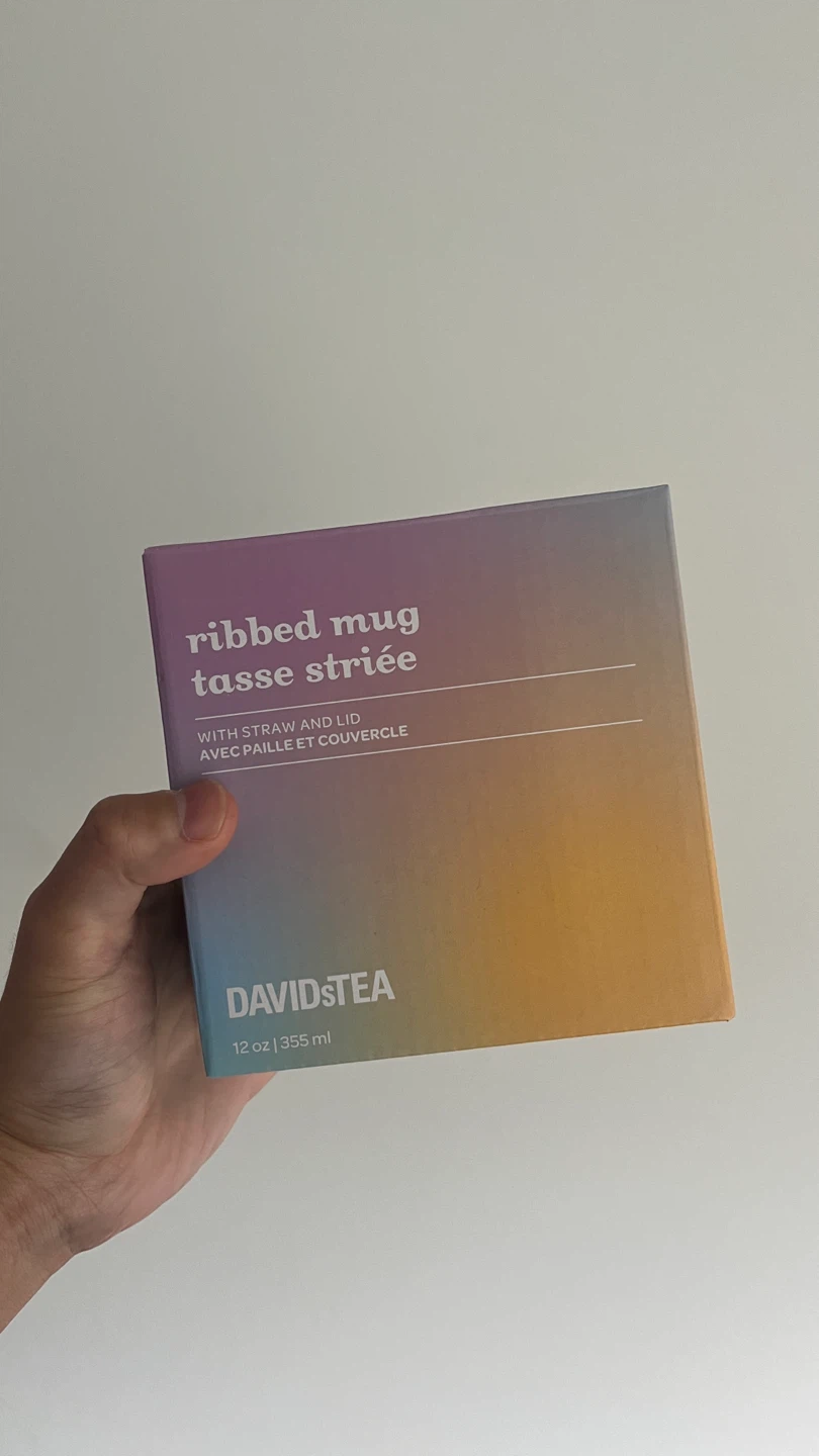 DAVIDsTEA Ribbed Mug with Straw and Lid