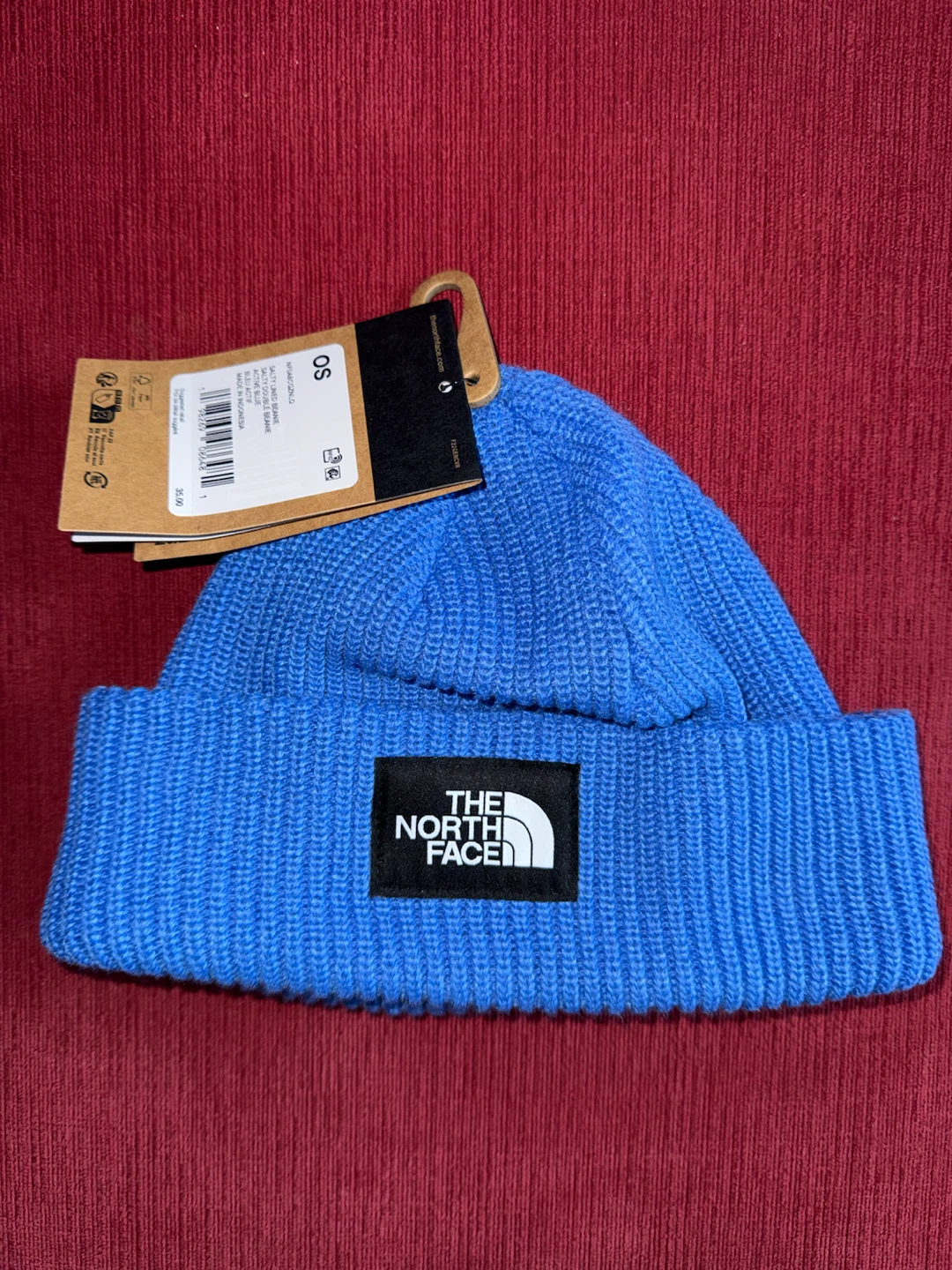 The North Face Logo Box Cuffed Beanie - Blue