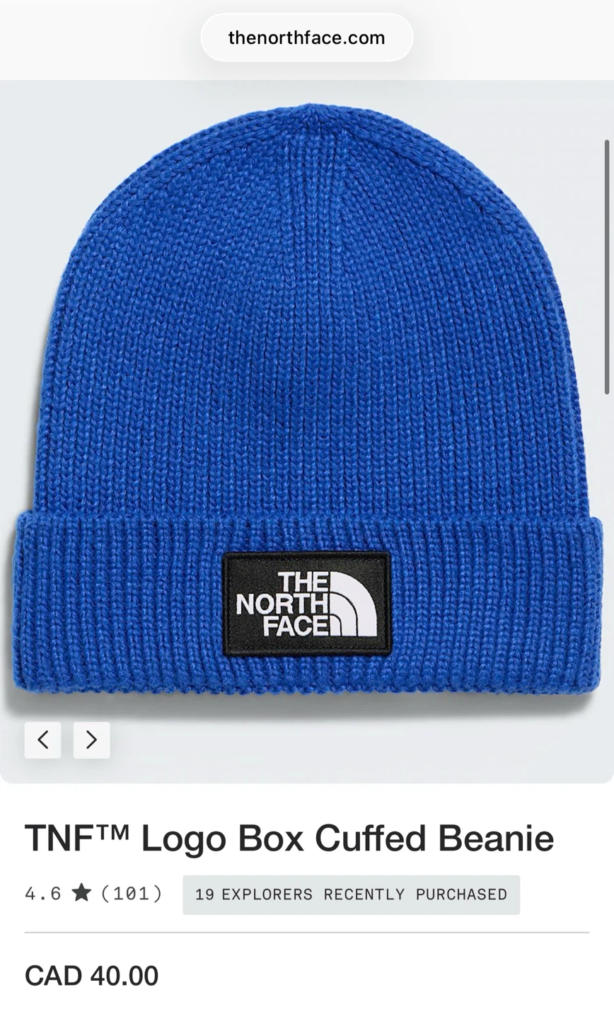 The North Face Logo Box Cuffed Beanie - Blue - photo 3