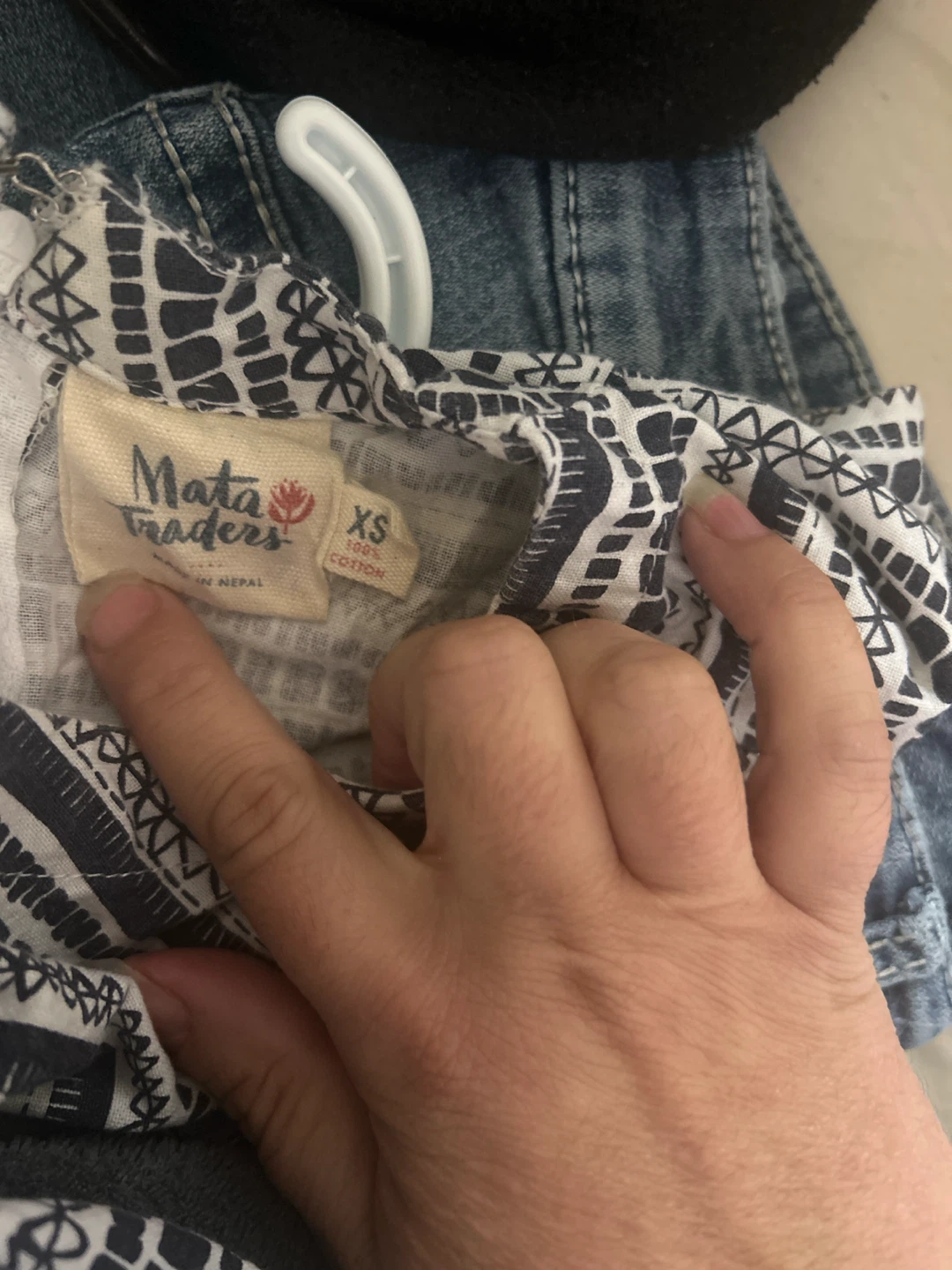 Mata Traders Blue and White Print Dress - photo 3