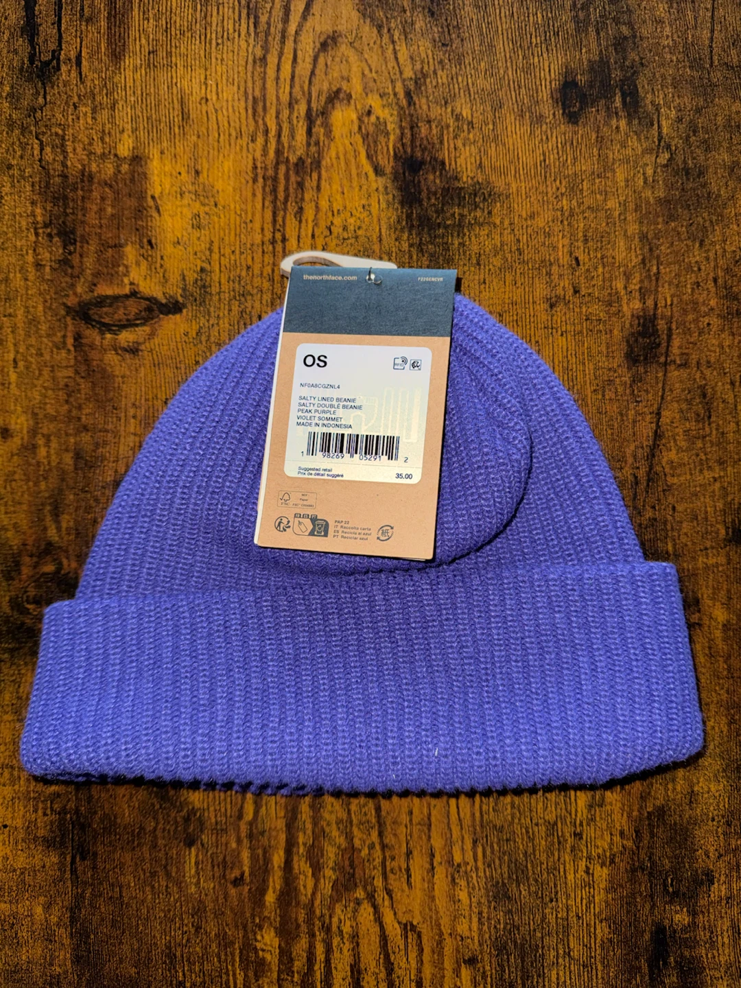 The North Face Logo Box Cuffed Beanie - purple - photo 2