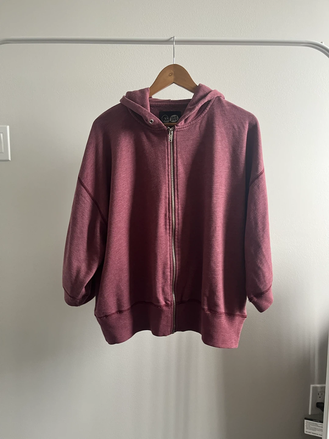 Cheap Monday Maroon Zip-Up Hoodie