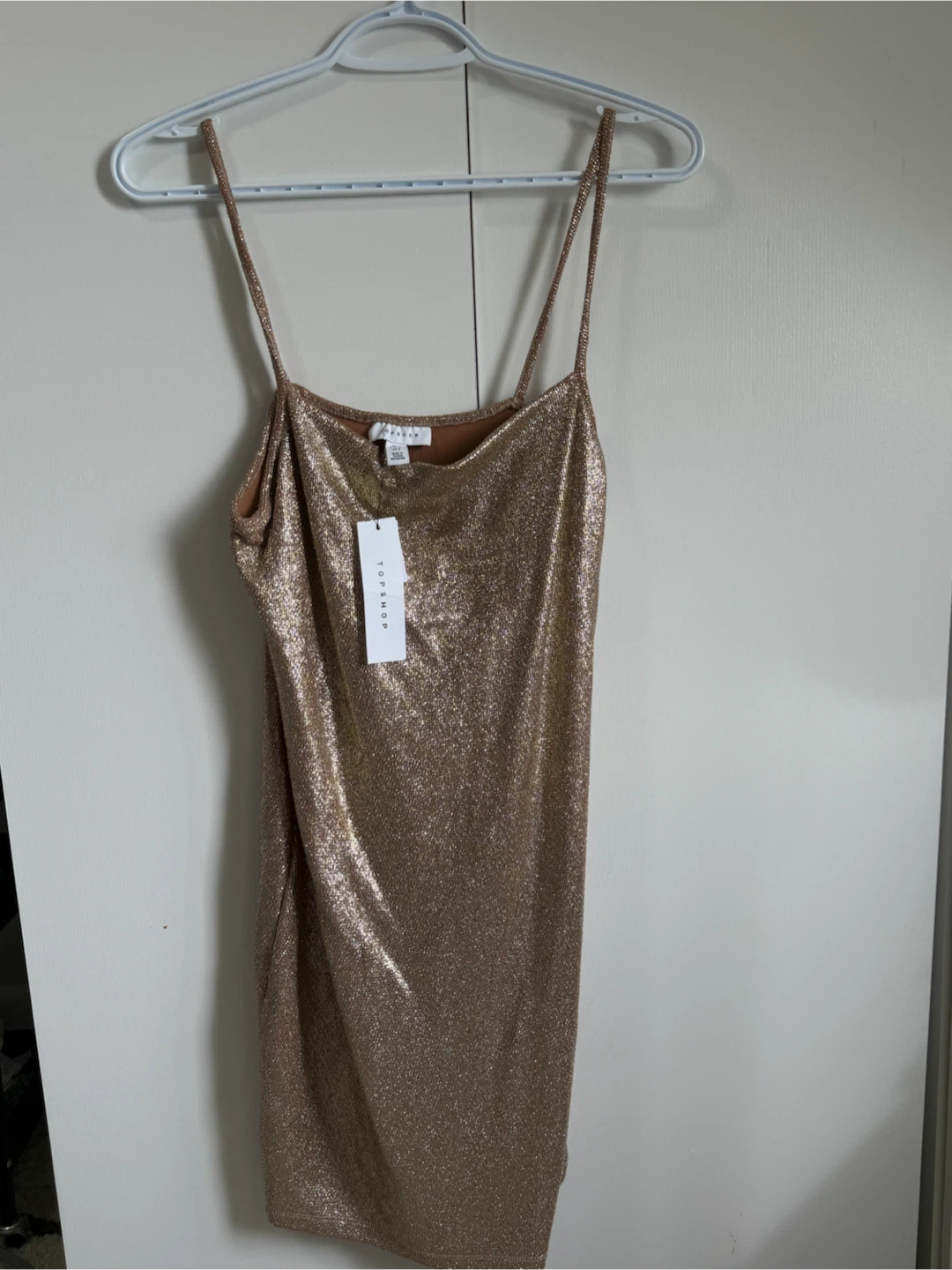 Topshop Gold Shimmer Mini Dress