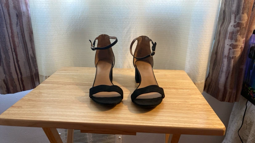 Merona Black Block Heel Sandals Size 7