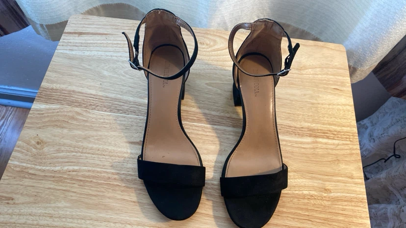 Merona Black Block Heel Sandals Size 7 - photo 2