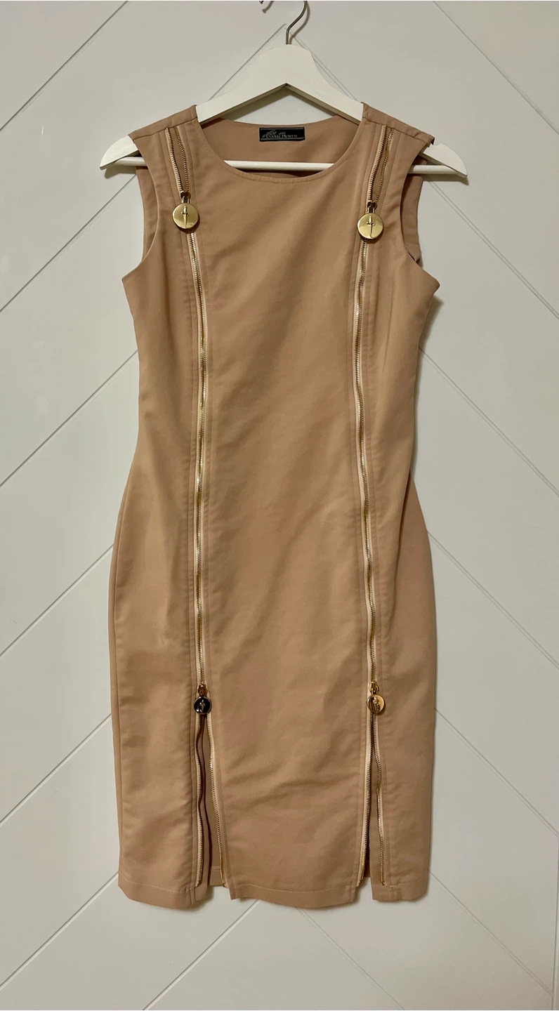 Cesare Paciotti Beige Sleeveless Dress