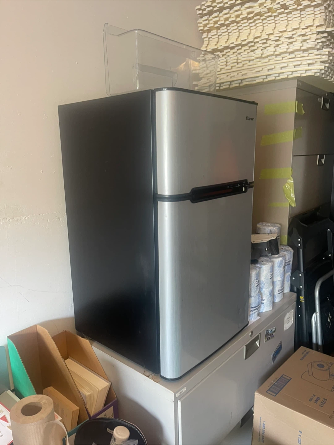 Costway Mini Fridge with Freezer