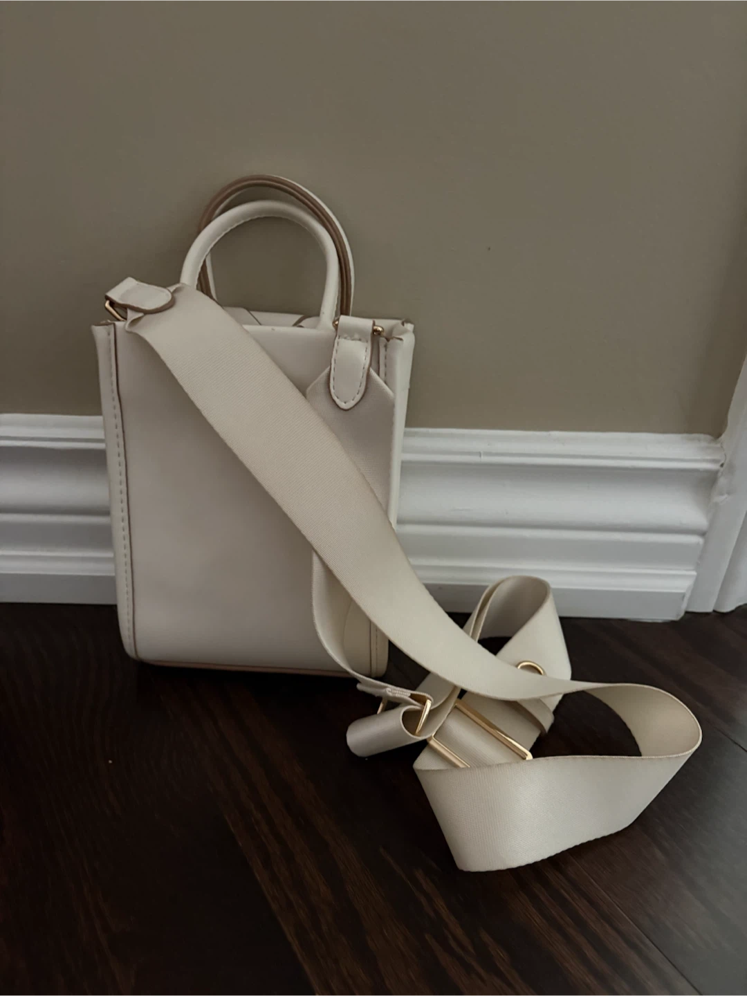Cream Woven Mini Crossbody Bag - photo 2