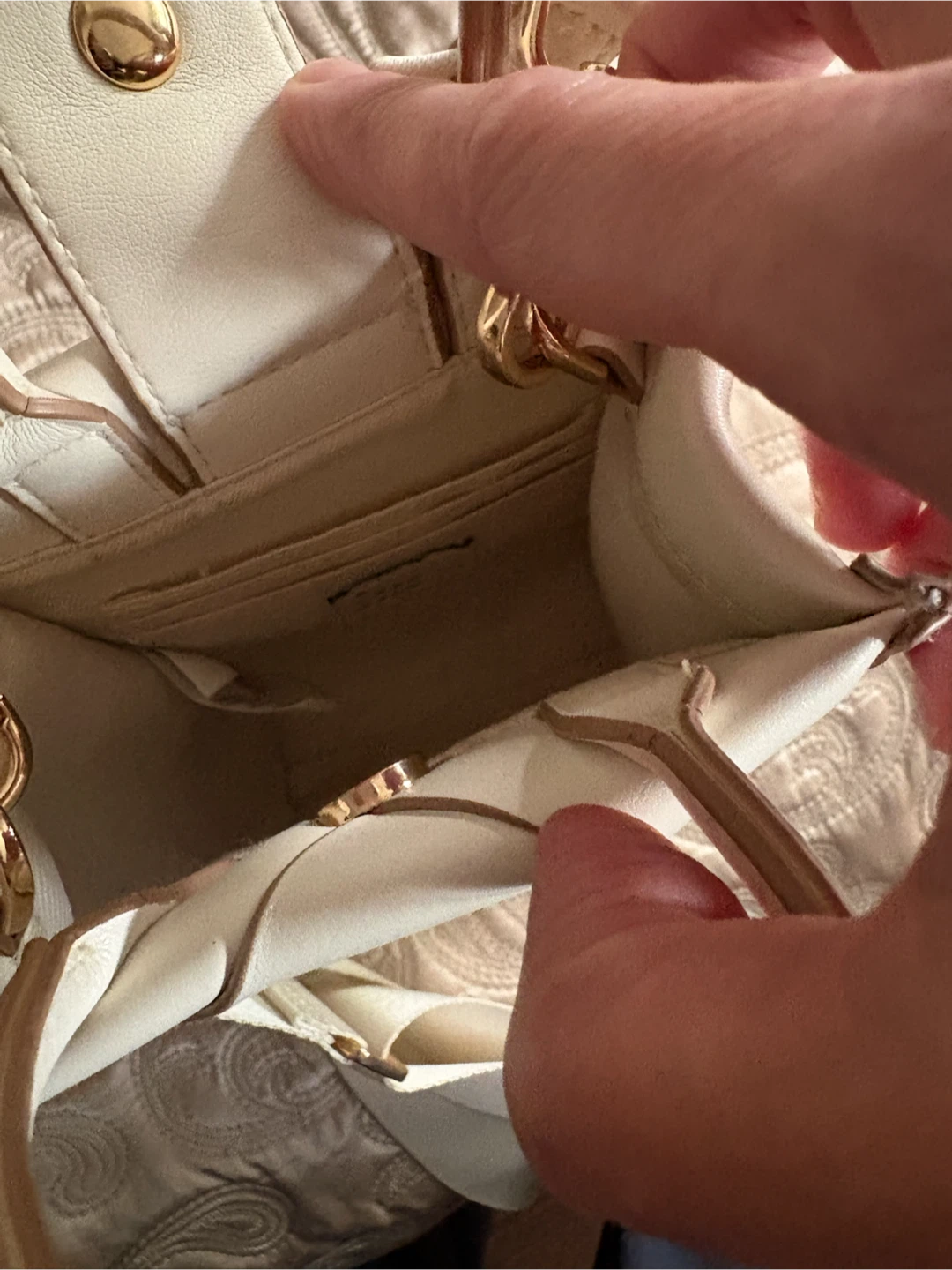 Cream Woven Mini Crossbody Bag - photo 3