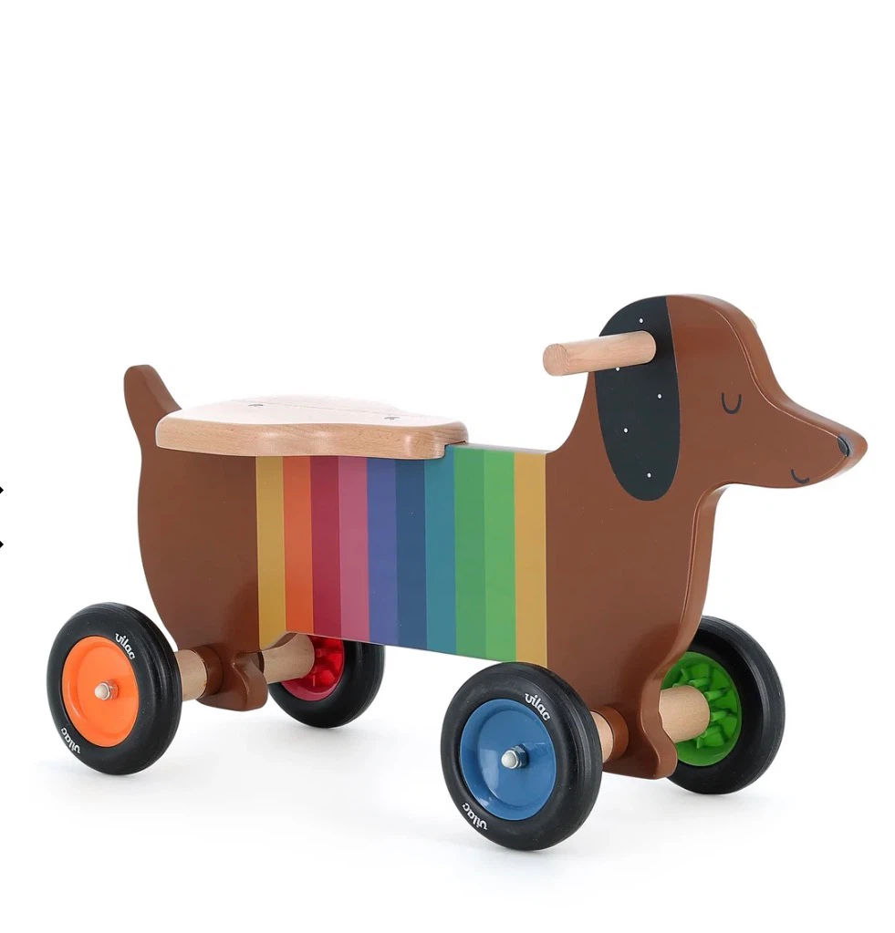 Vilac Wooden Dachshund Ride-On Toy balance bike