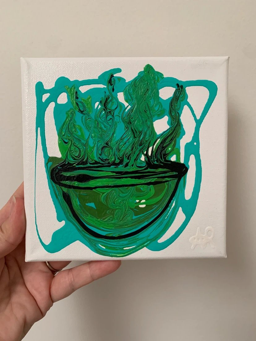 Abstract Plant Acrylic Painting