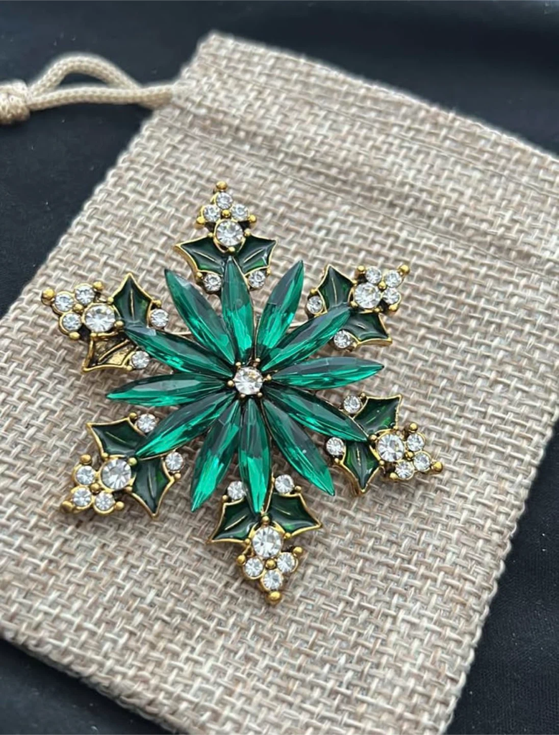 Aqua snowflake brooch - photo 3