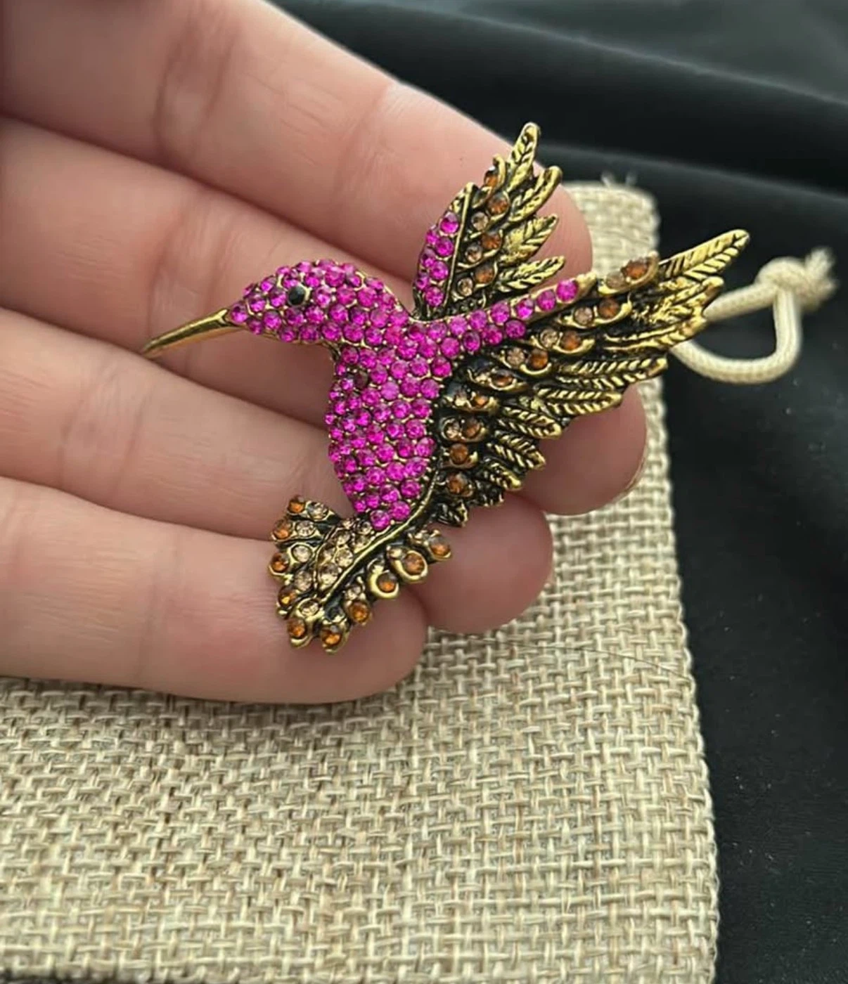 Pink hummingbird Brooch - photo 3