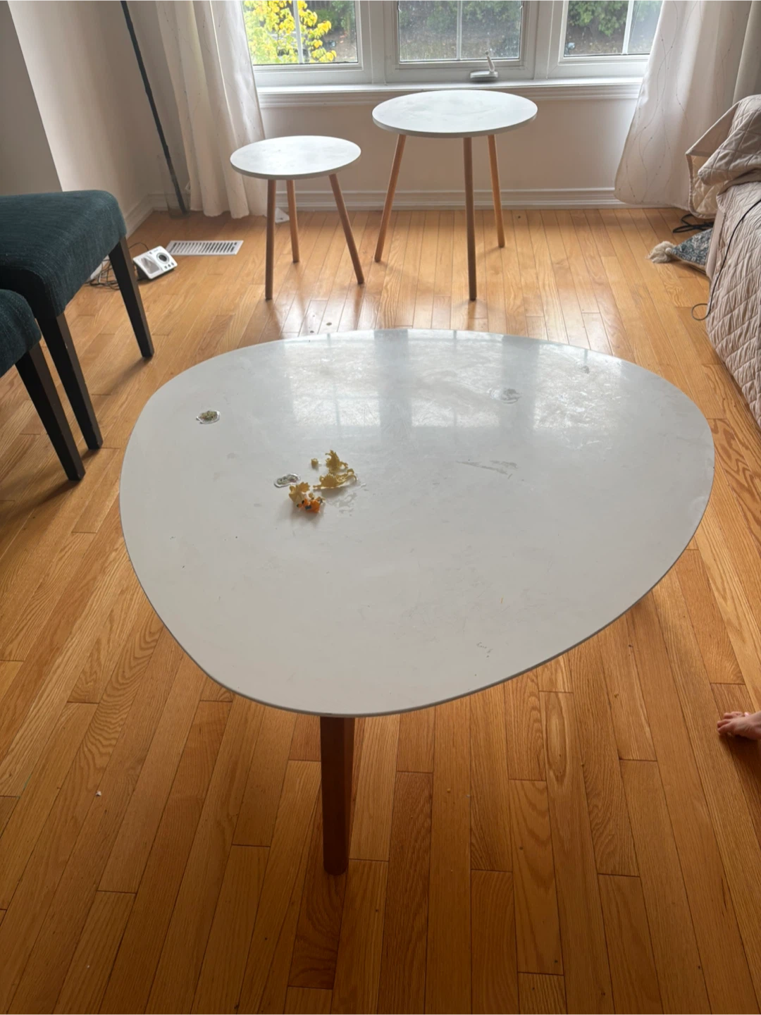 Set of Three White Nesting Side Tables