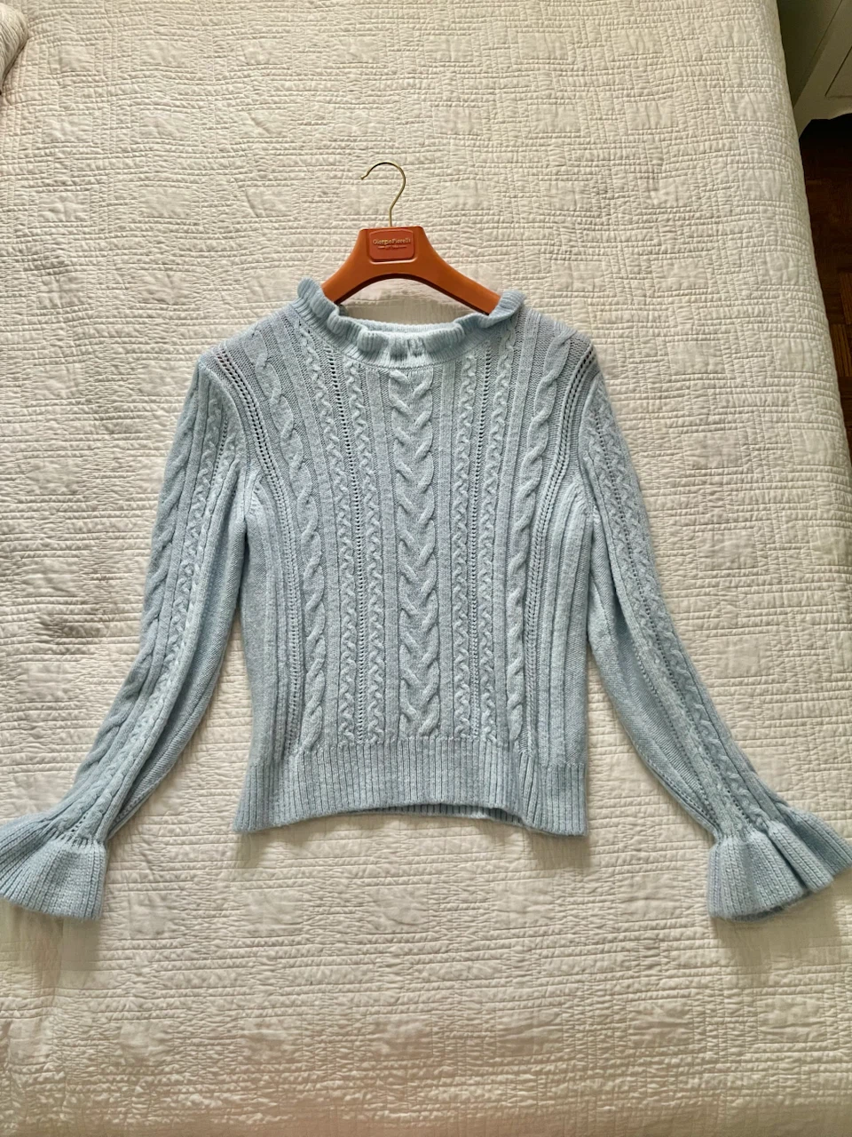 H&M light blue cable knit sweater