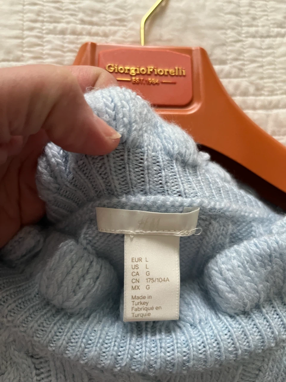 H&M light blue cable knit sweater - photo 2