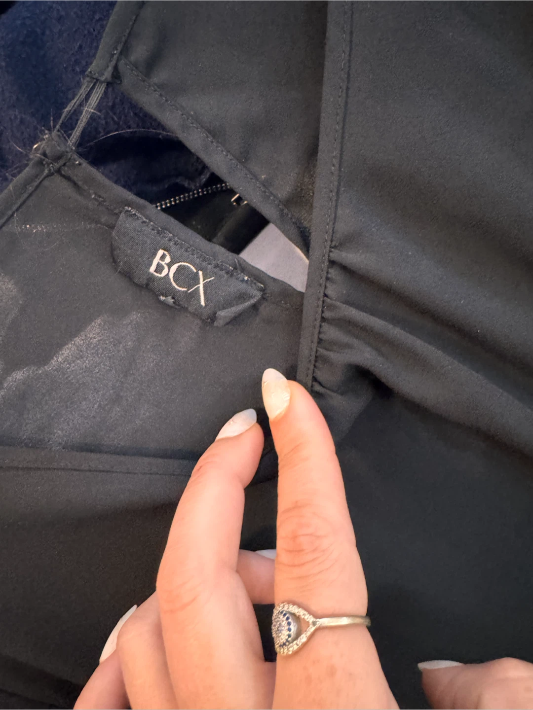 BCX Black Blouse with Studded Cuffs - photo 2