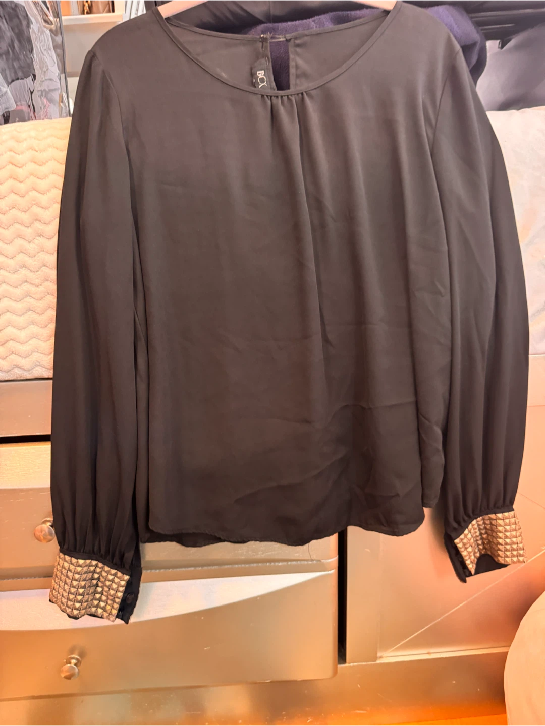 BCX Black Blouse with Studded Cuffs - photo 4