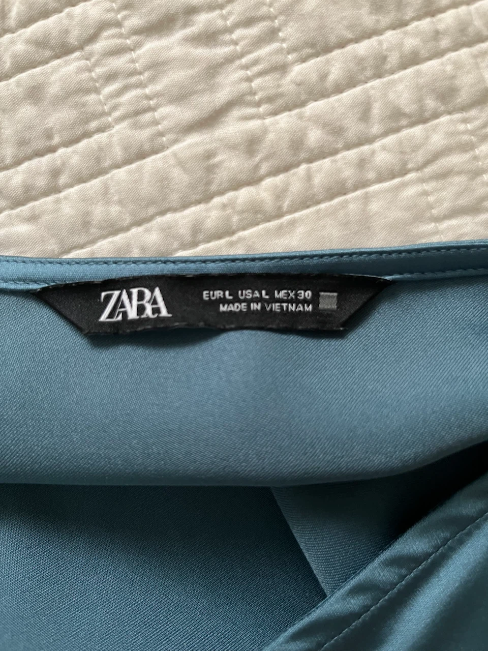 Zara Satin Midi Dress - Blue - Size L - photo 2