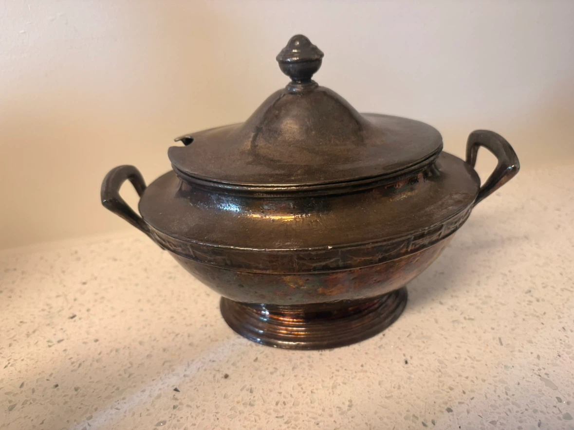 Vintage Silver Plated Sugar Bowl with Lid