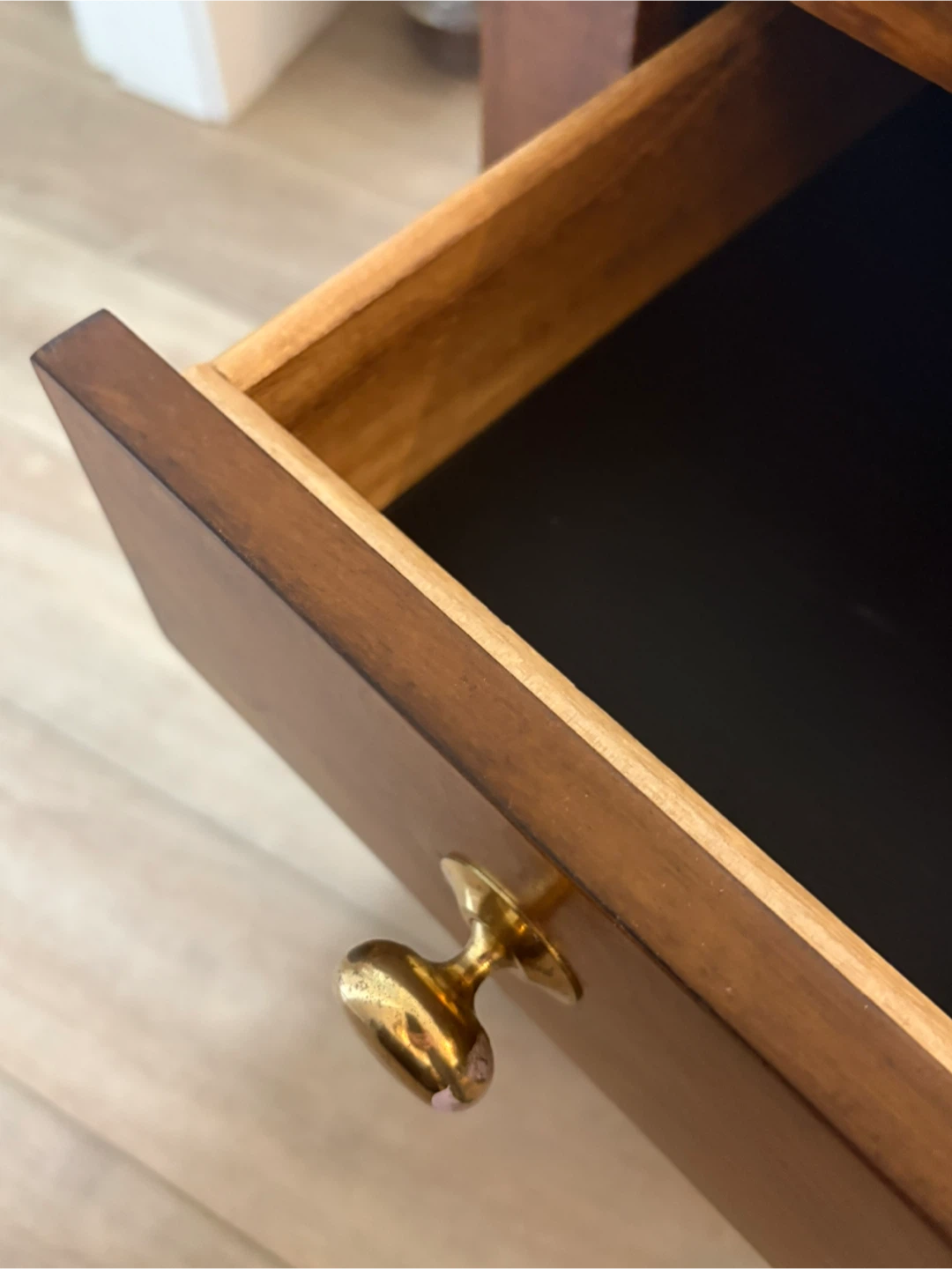 Wooden end table with drawer and storage - photo 4