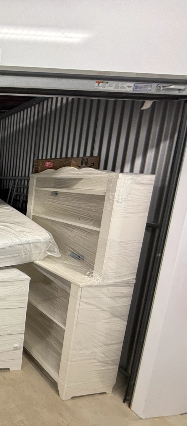 White Bookshelf with Storage - photo 2