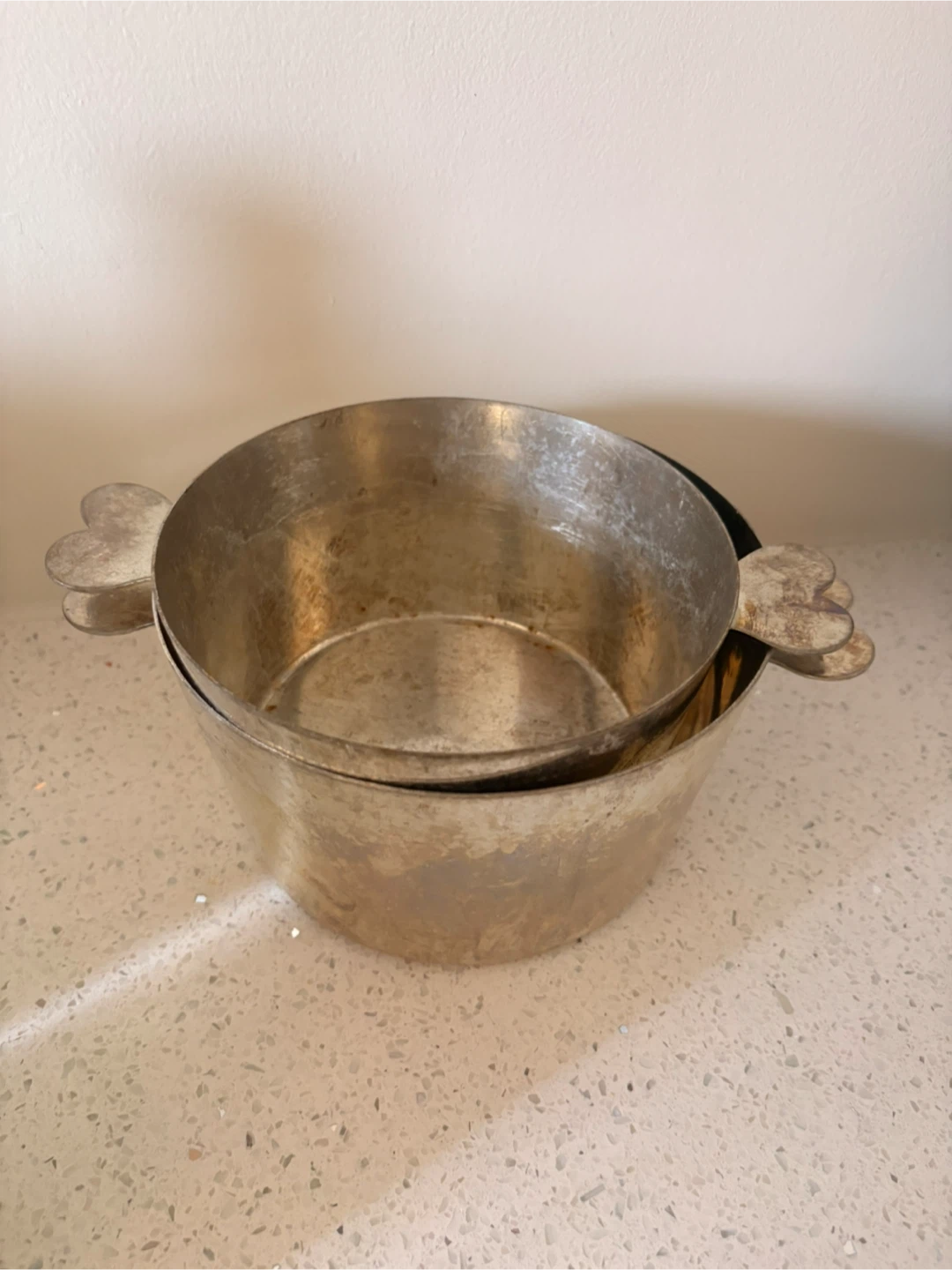 Set of Two Vintage Metal Serving Bowls