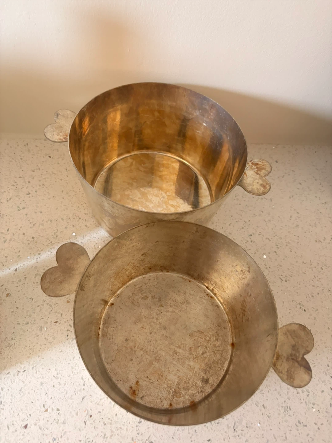 Set of Two Vintage Metal Serving Bowls - photo 2