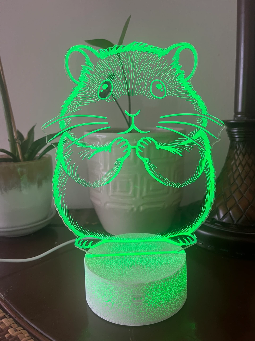 3D Hamster LED Illusion Lamp