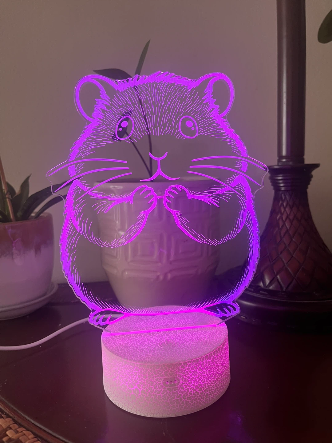3D Hamster LED Illusion Lamp - photo 4