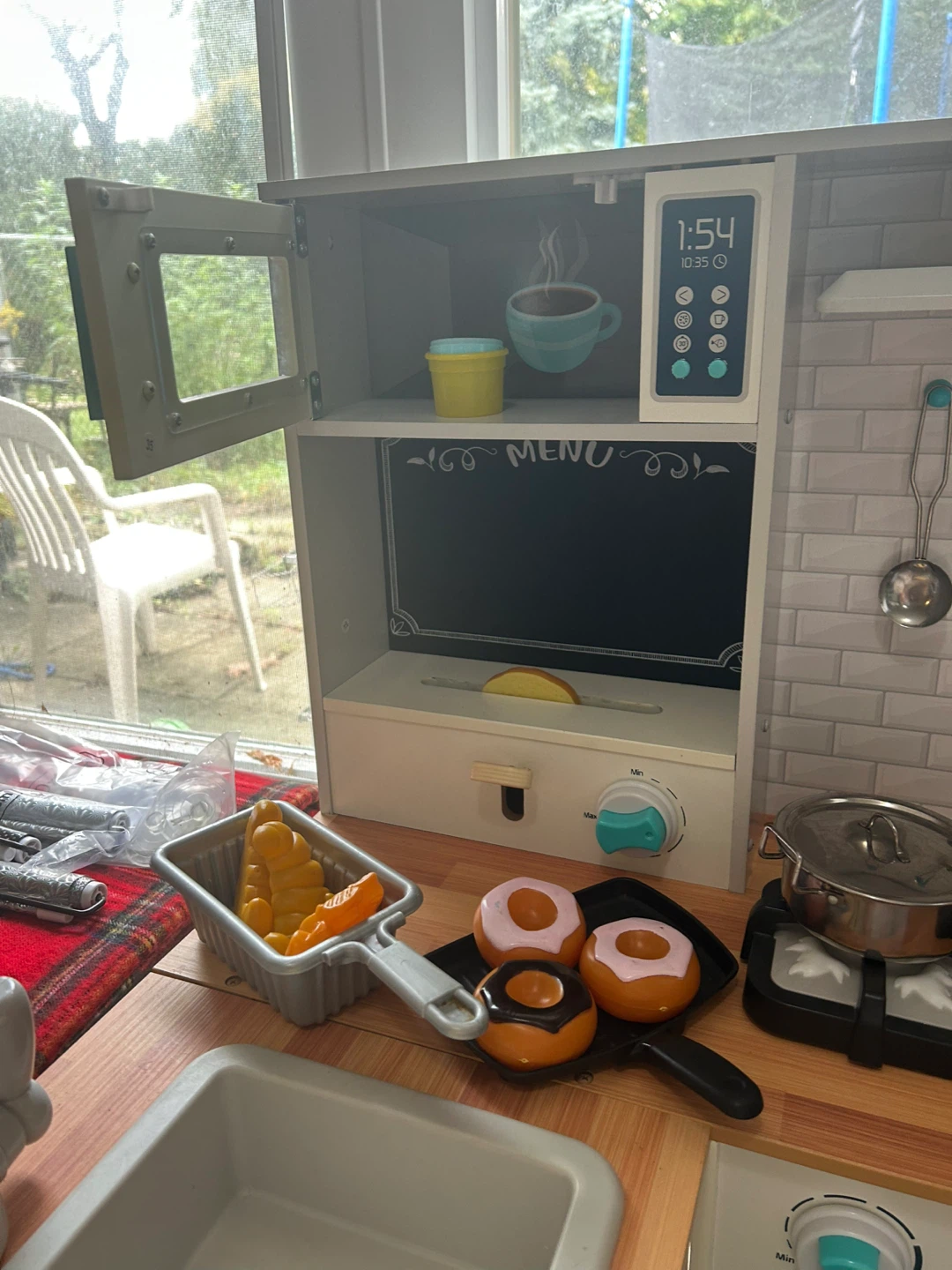 Wooden Play Kitchen with Toy Food Accessories - photo 2