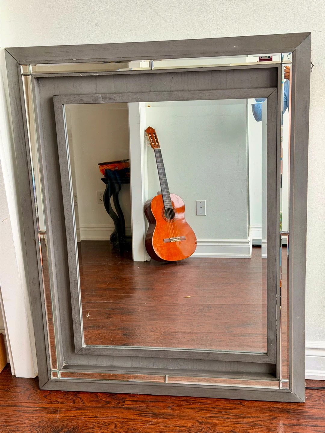 Large Grey Framed Mirror