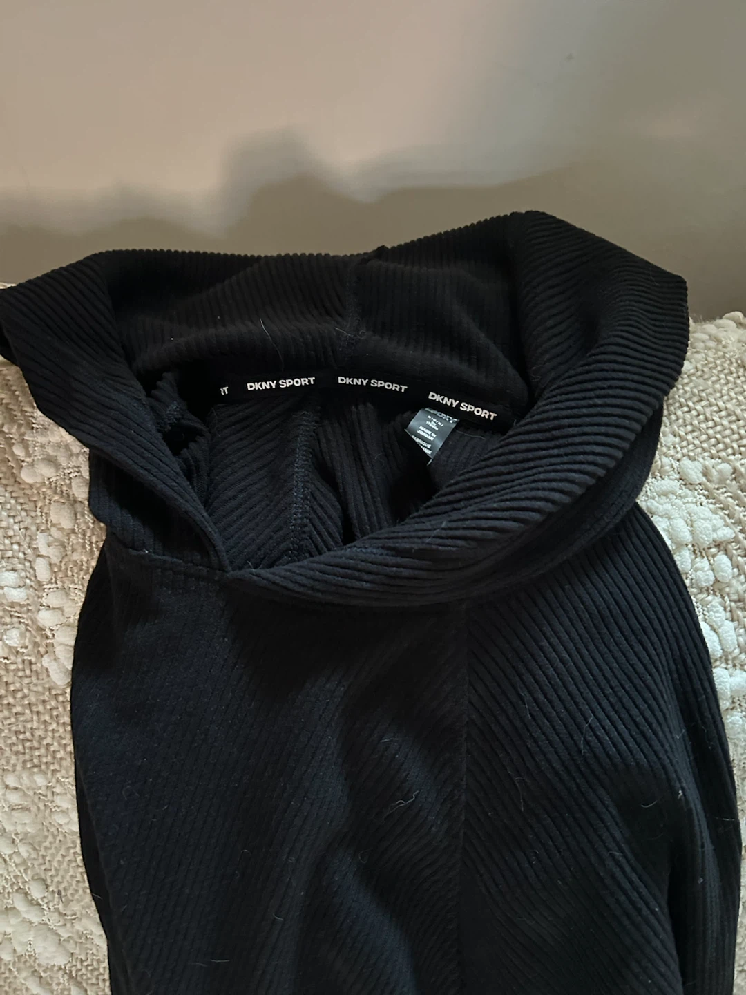 DKNY lightweight? Sport Black Ribbed Hoodie import - photo 2