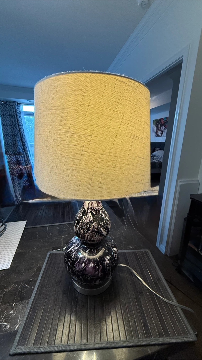 Marbled Glass Table Lamp