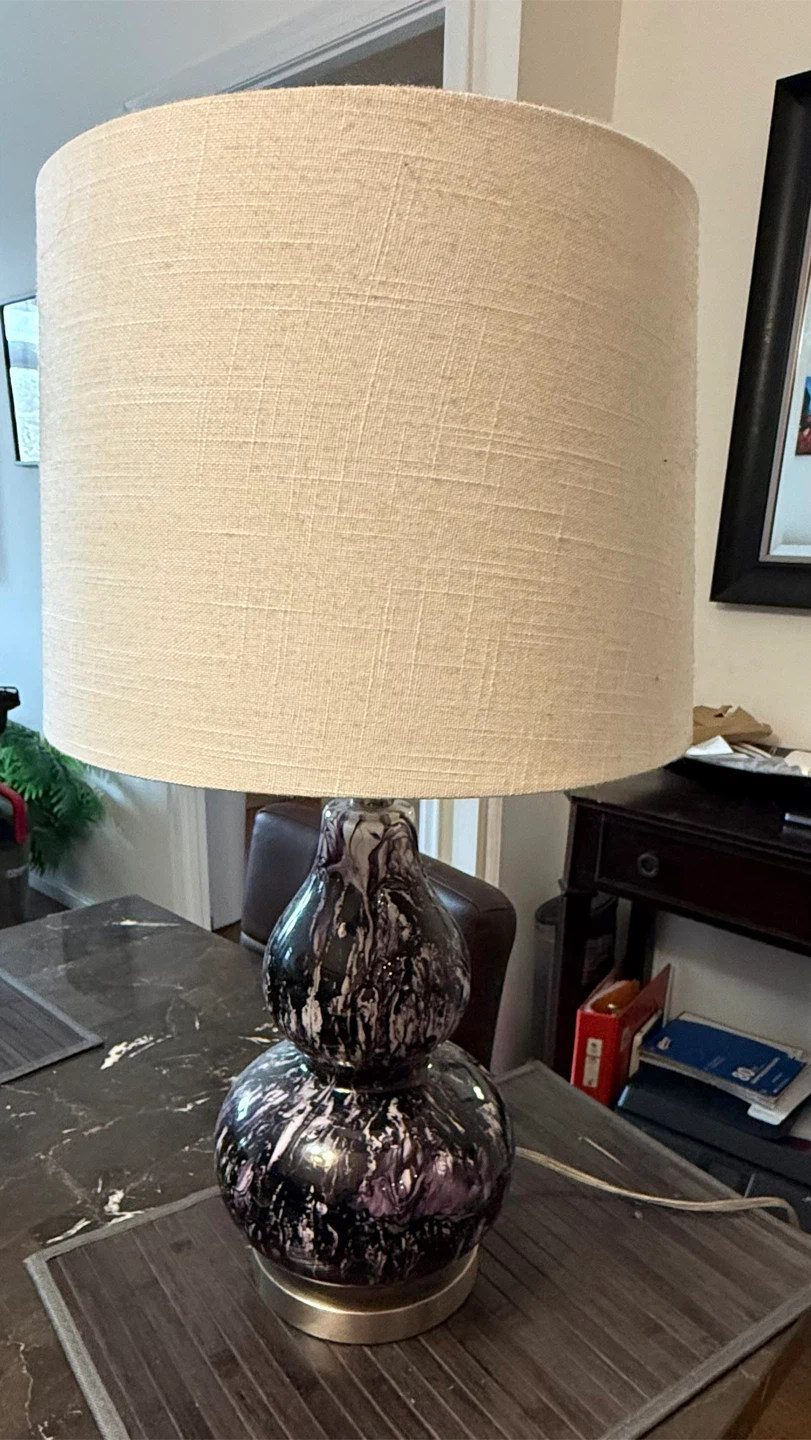 Marbled Glass Table Lamp - photo 3