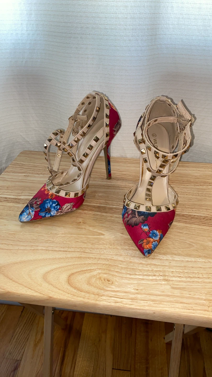 Wild Diva Lounge Floral Studded Stiletto Heels - photo 2
