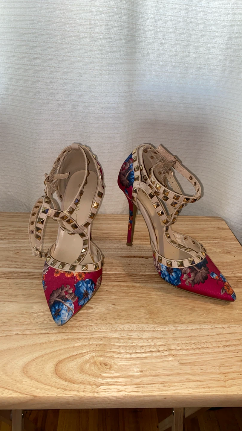 Wild Diva Lounge Floral Studded Stiletto Heels - photo 3