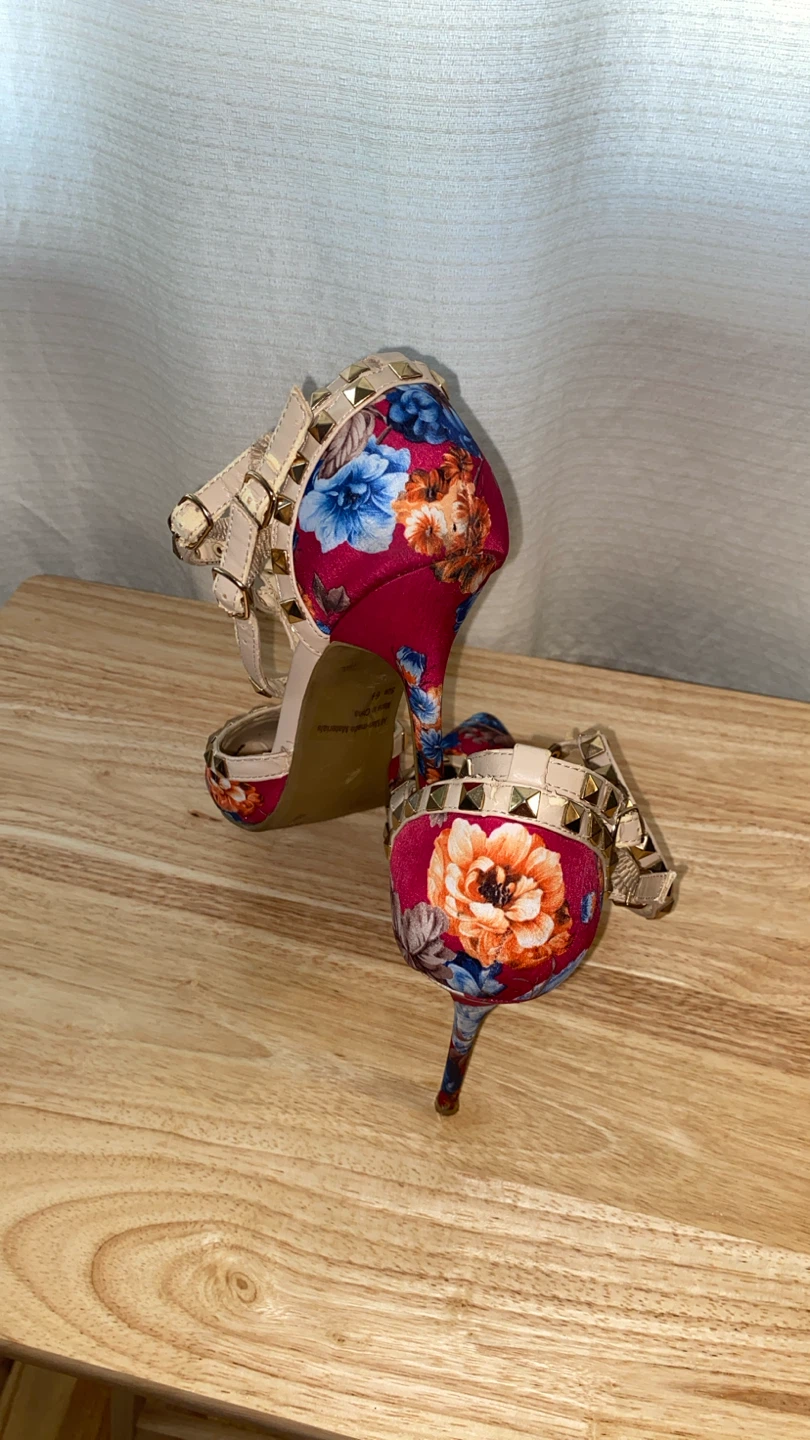 Wild Diva Lounge Floral Studded Stiletto Heels - photo 4