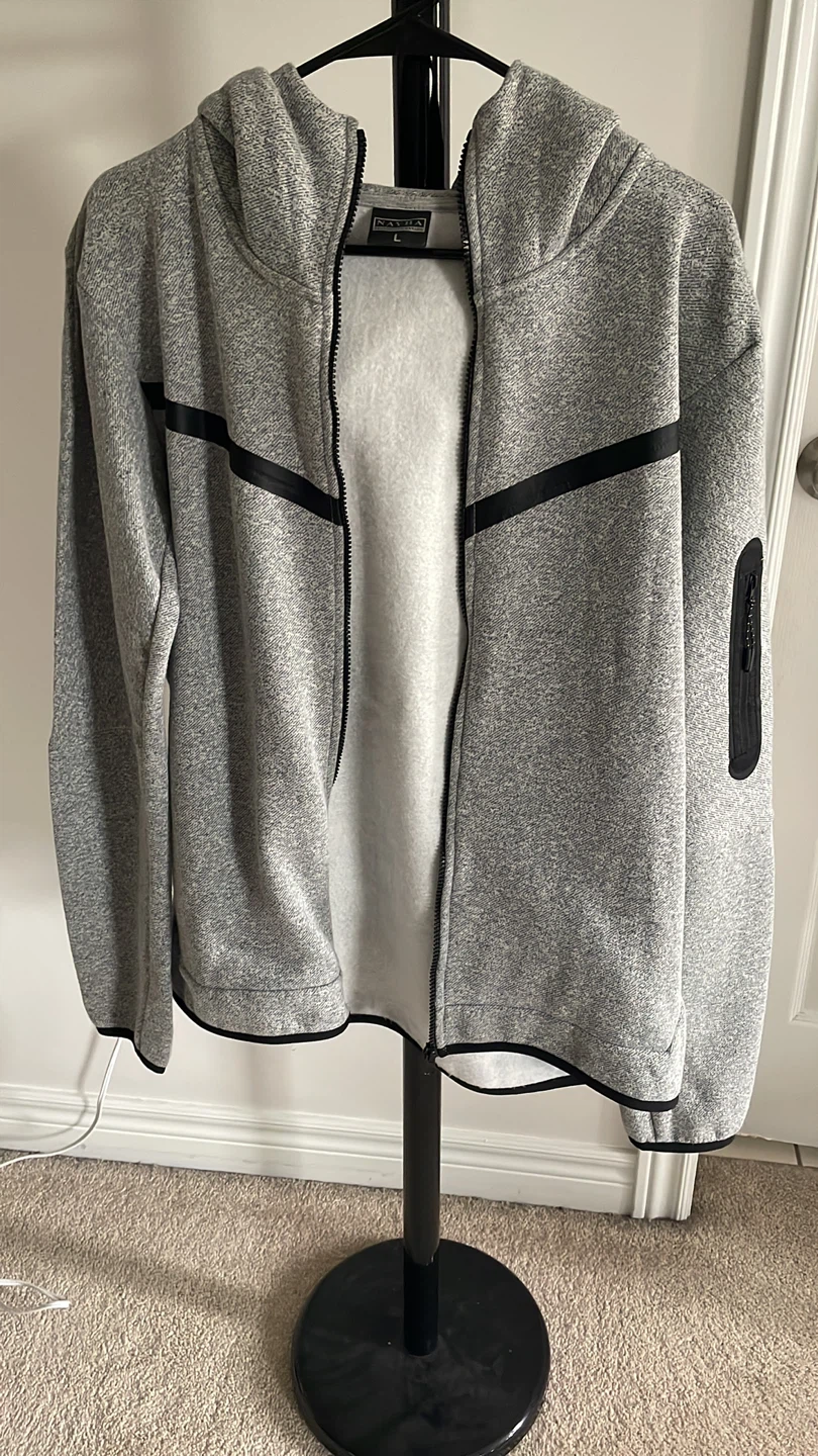 Nayba Grey Zip-Up Hoodie