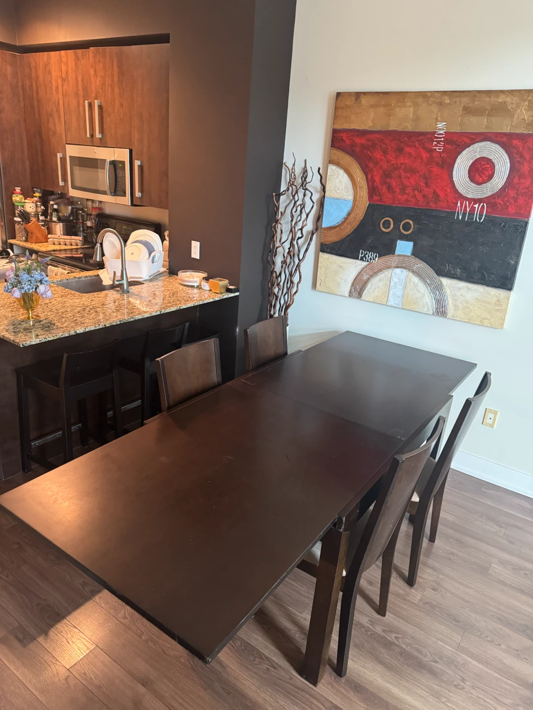 Classic Dark Brown Dining Table + 4 Chairs - photo 4