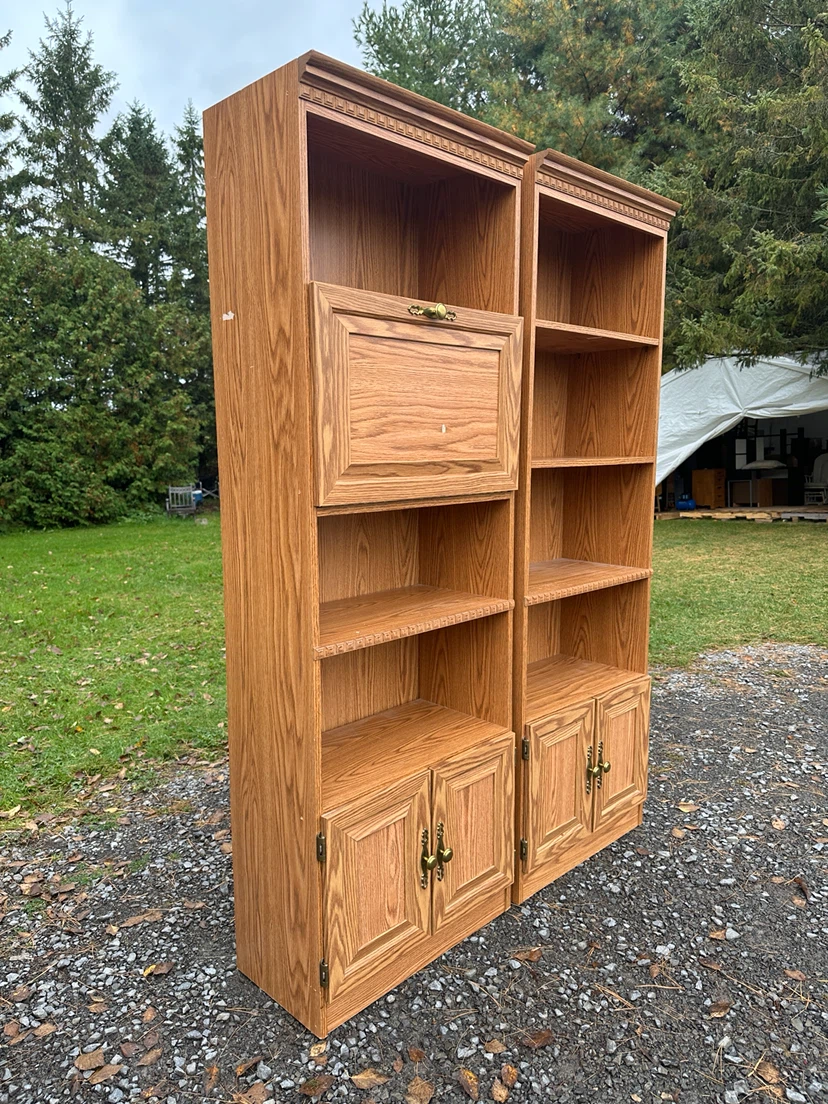 Vintage Oak Finish Bookcase / Cabinets (CAN DELIVER) - photo 4