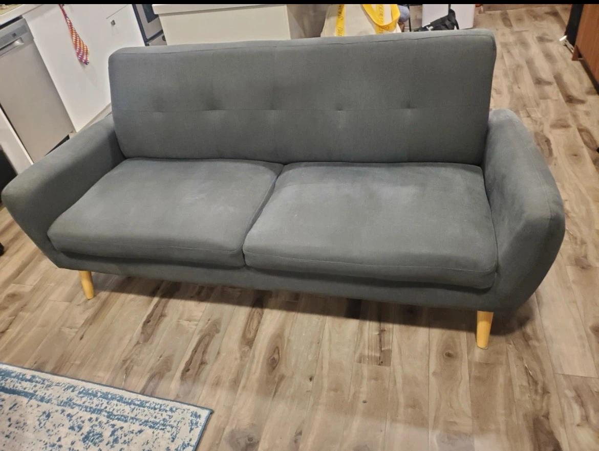 Structube 3 seater grey tufted sofa - photo 2