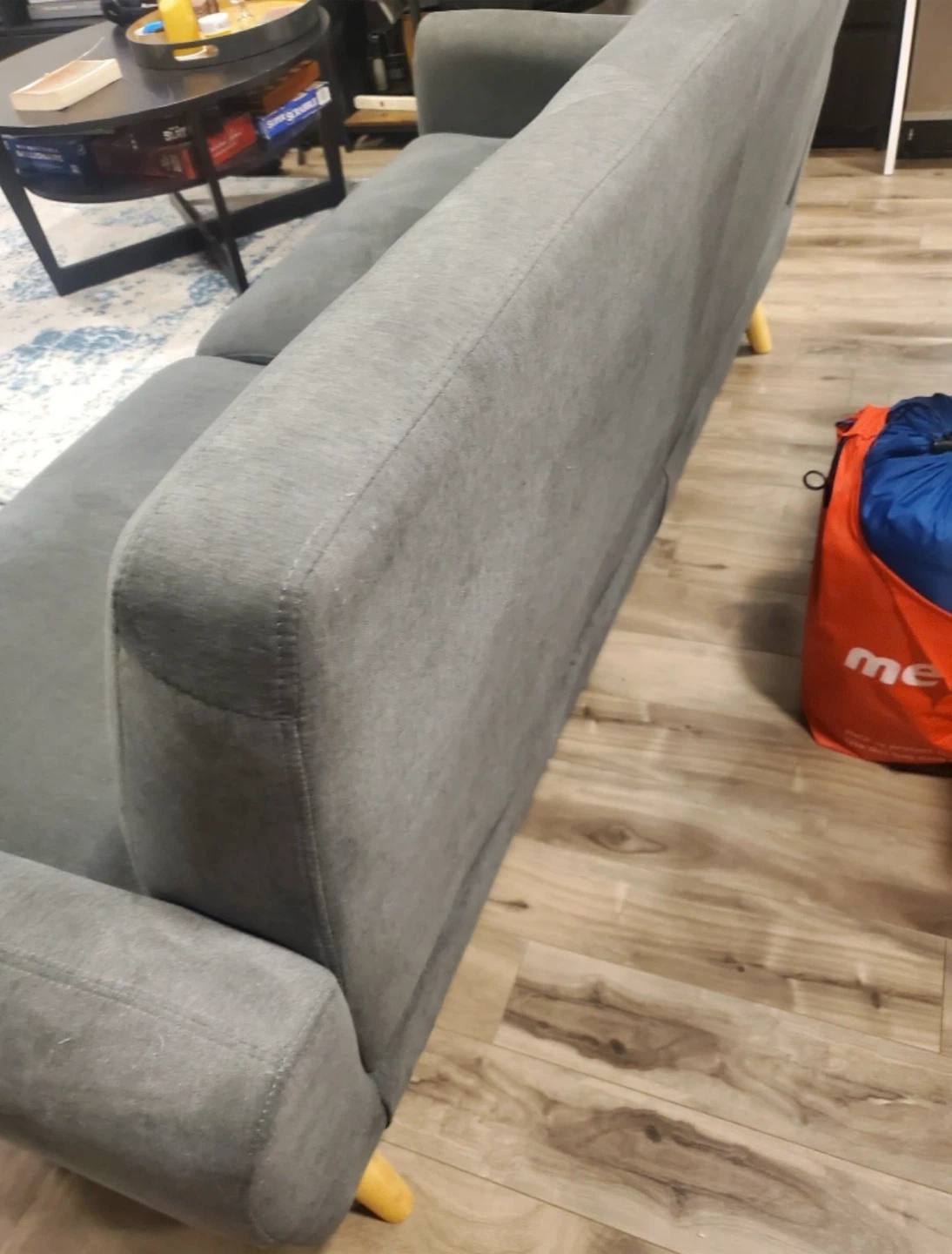 Structube 3 seater grey tufted sofa - photo 3