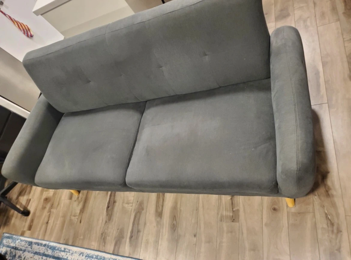 Structube 3 seater grey tufted sofa - photo 4