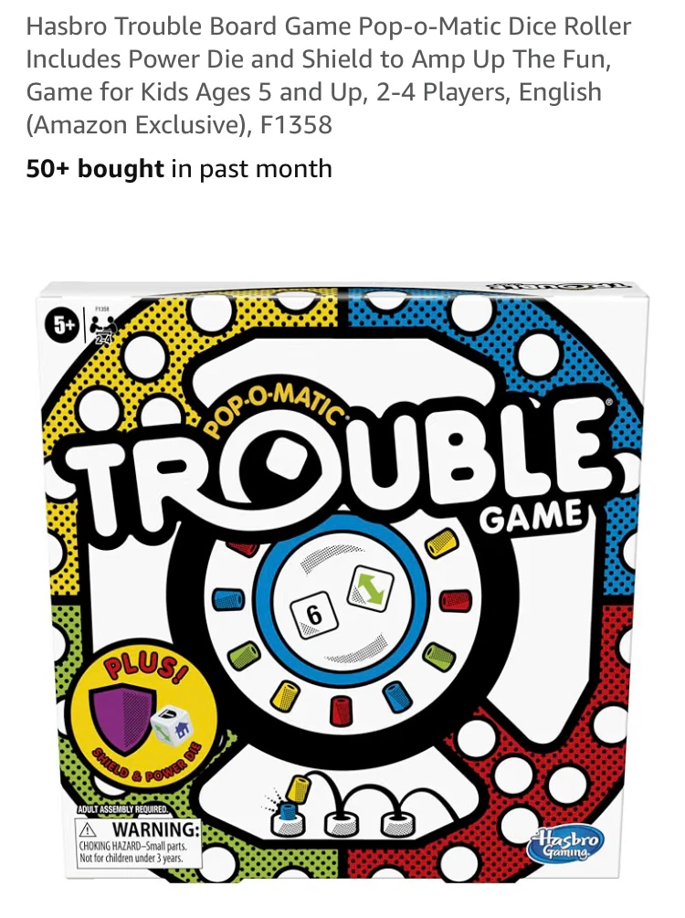 Hasbro Trouble Board Game - photo 2