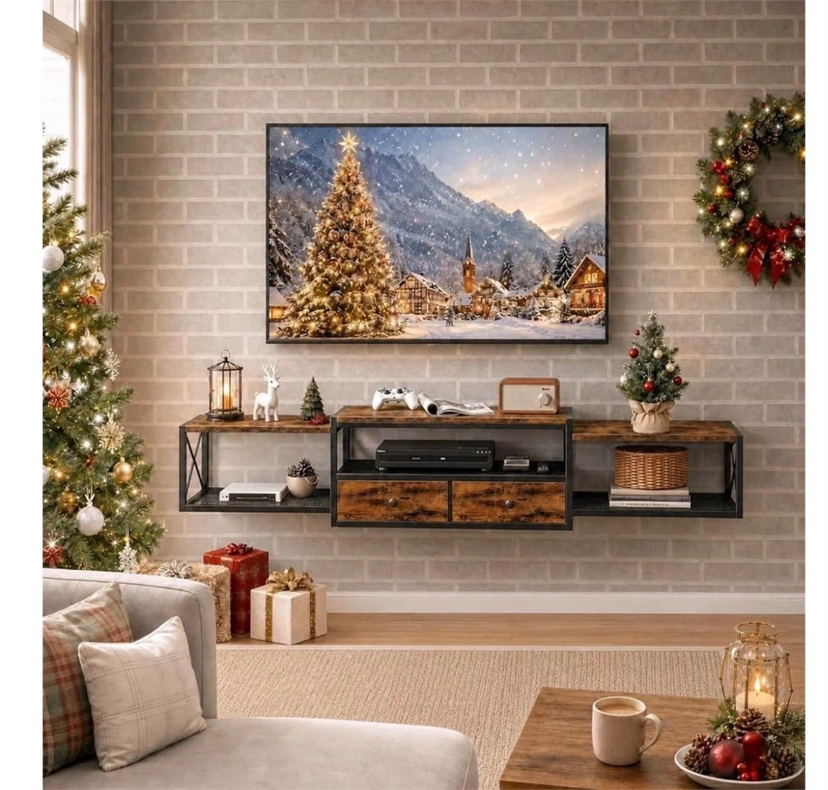 Floating TV Console Wall Shelf