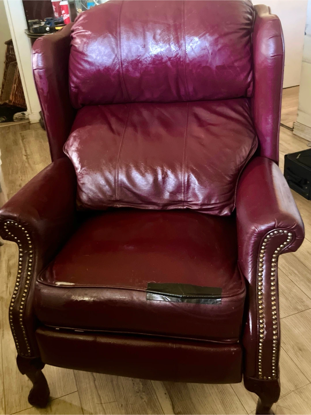 Burgundy Leather Recliner and Loveseat Set