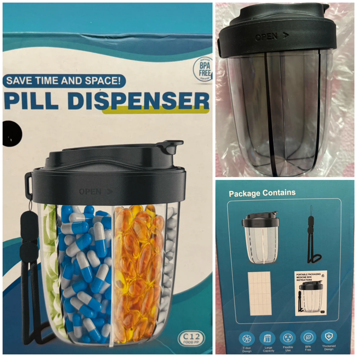 Portable Pill Dispenser - *Black*