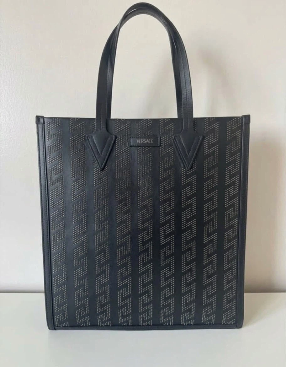 Versace Greca Studded Tote Bag
